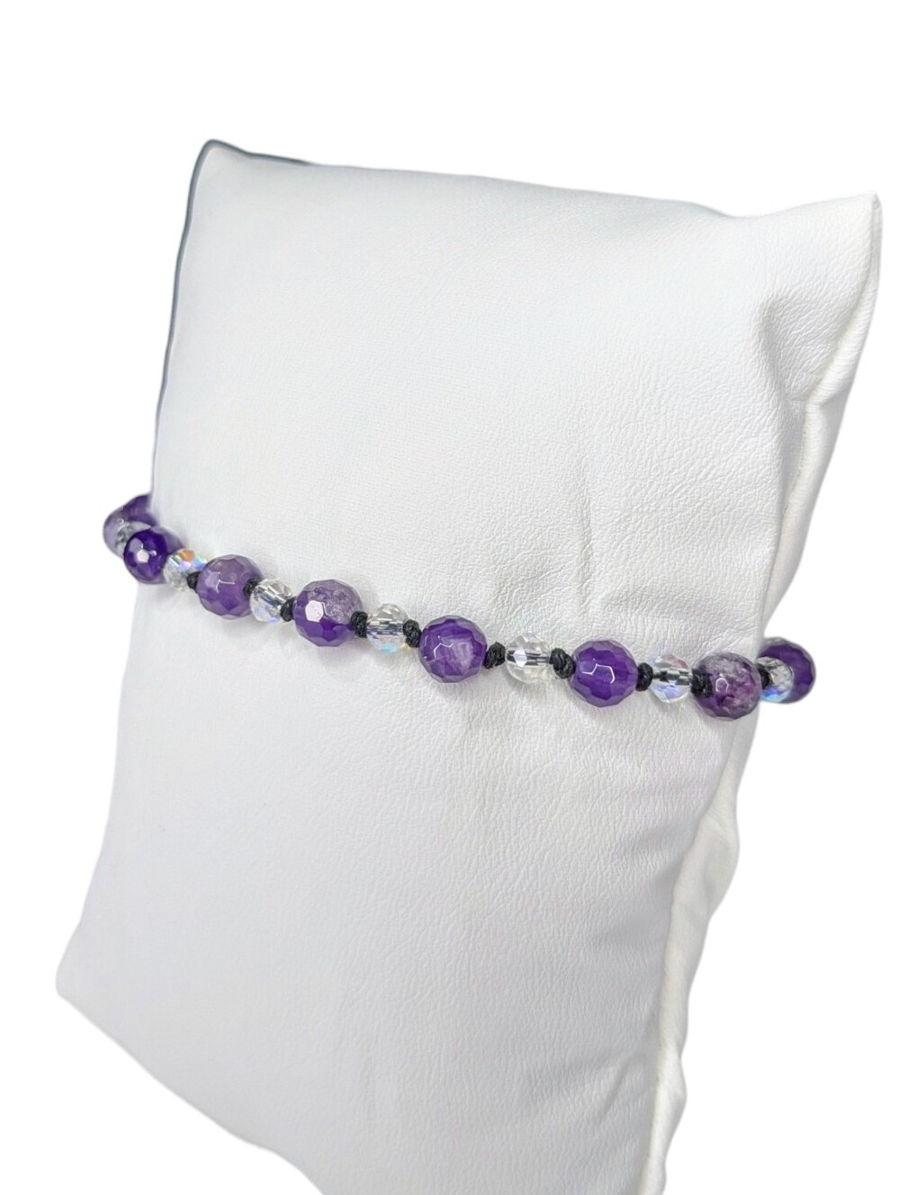 Amethyst Crystal Bracelet Handknotted Adjustable Natural Gemstone Boho